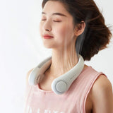 Portable Neck Fan, Bladeless Hanging Neck Fan, Summer Traveling Outdoor Sports Fans, Hands Free Rechargeable Head Fan, Cooling Airflow Wingless Neck Fan, Mini Air Cooler Conditioner for Travel Outdoor, Adjustable Comfy Neck Fan
