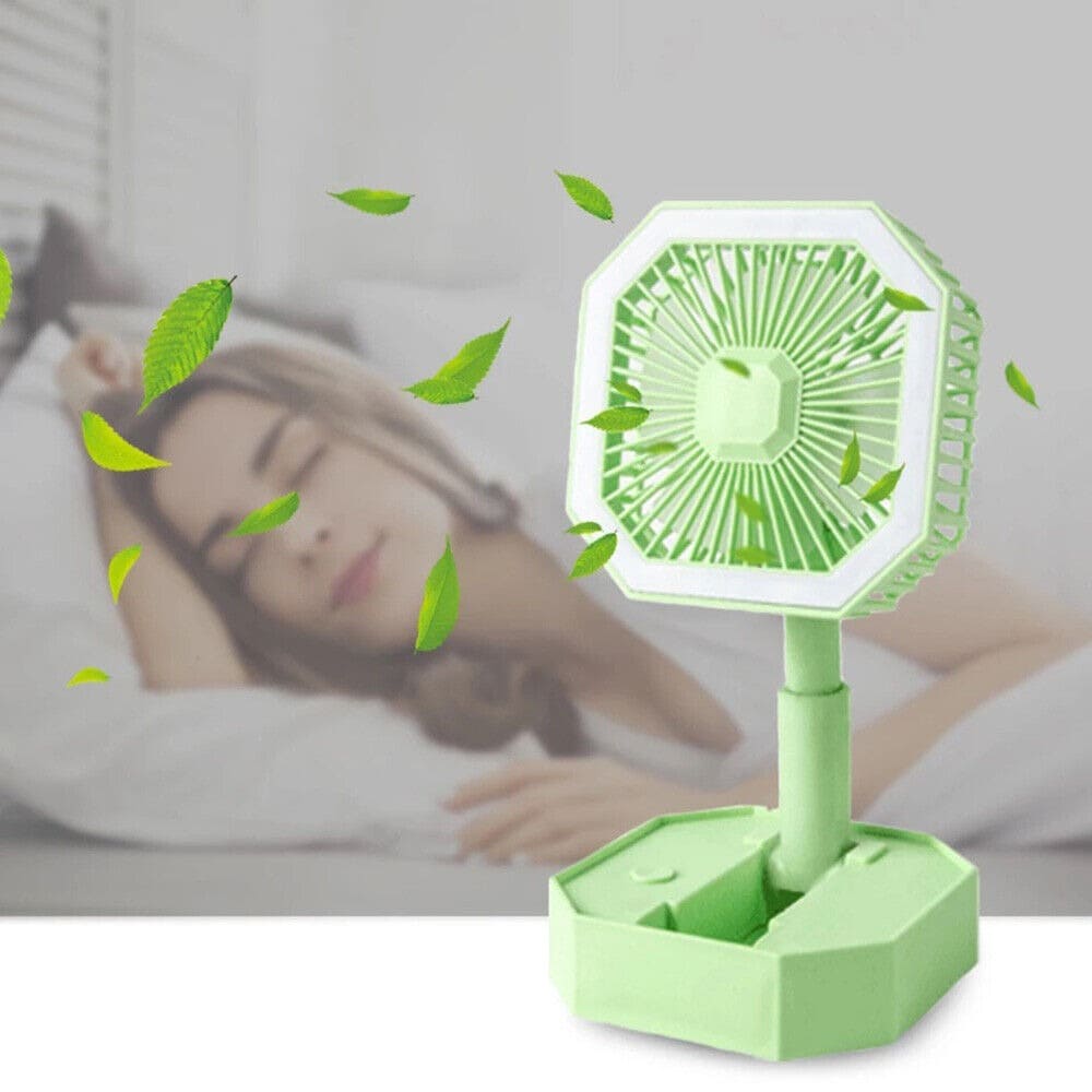 Diagonal Foldable Fan, Multipurpose Mini Table Fan, Personal Cooling Fan with Night Light, 2 In 1 Summer Silent Cool Fan, Usb Rechargeable Portable Fan With Led Night