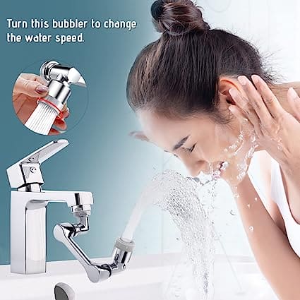 360 Robotic Arm Faucet Sprayer, Universal Rotation Faucet Sprayer, Faucets Aerator Bubbler Nozzle, Sink Face Wash Attachment, Aerator Bathroom Kitchen Sink Faucet Sprayer, Multifunctional Extension Faucet Aerator for Bathroom Kitchen Sink