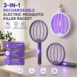 3-in-1 Rechargeable Electric Mosquito Killer Racket