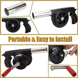 Manual BBQ Blower, Barbecue Hair Dryer, BBQ Grill Fire Starter, Portable Household Hand Blower, Flame Exciter for BBQ Picnic Outdoor Camping Hiking Cooking Tool, Hand Crank BBQ Fan, Combustion Supporting Blower, Picnic Camping Stove Accessories