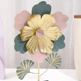 Colorful Flower Table Decor, Modern Metal Leave Statue, Home Miniature Ornament, Iron Exquisite Home Decor