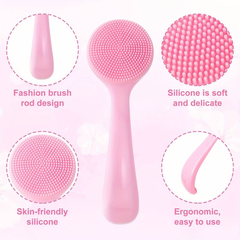 Silicon Facial Cleansing Brush, Soft Face Massage Wash Brush, Exfoliator Face Wash Scrub Cleanser