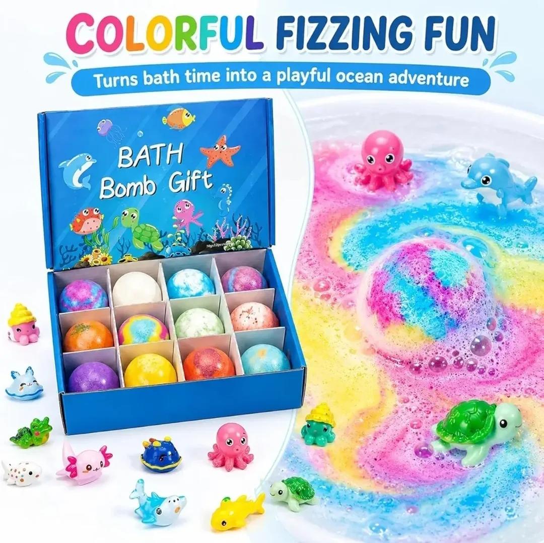 Santrela Bath Bombs with Surprise, Fizzing Bath Bombs for Boys & Girls (1PC)