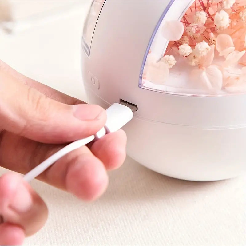 Eternal Flower Humidifier, Mini Aroma Diffuser, Home Ultrasonic Mist Maker Fogger, Desktop Humidifier For Office Dormitory And Vehicle, Portable Air Freshener, Light USB Mute Air Humidifier, Essential Oil Diffuser