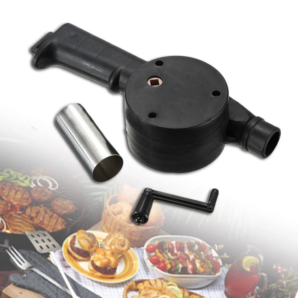 Manual Mini Air Blower, Portable Hand Powered BBQ Crank Fan, Barbecue Fire Bellows For Outdoor, Hand Cranked Air Blower, Portable BBQ Grill Fire Tool, Outdoor Cooking Fire Starter, Camping Ignition Outdoor Camping BBQ Air Blower