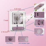 Portable Desktop Air Conditioner, USB Mini Air Cooler Fan, Water Cooling Fan, 500 ml Water Tank USB Personal Cooler, Quiet Mini Desktop Cooling Fan for Indoor Outdoor, Personal Humidifying Air Fan, Air Cooler Desk Fan for Office Kitchen Home
