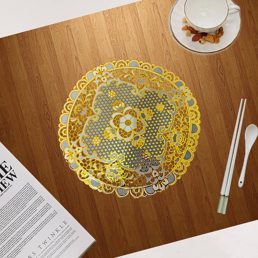 Fancy Dining Table Mat (Net Design) – Elegant Washable Table Placemat
