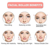 New 2 In 1 Flawless Contour, Flawless Jade Roller, Micro Vibrating Facial Roller And Massager, Automatic Facial Vibrate Face Massager, Electric Pink Rose Quartz Facial Massager, Vibrating Face Body Massage Tool, Skin Care Lift Tightening Women Beauty Bar