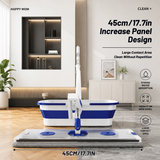 Flat Squeeze Mop Aluminum Alloy Hand-Free Wringing Microfiber Wet & Dry Mop | Self-Wringing Floor Cleaning System