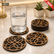 FLORAL CUTWORK ROUND DRINK COASTER SET