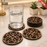 FLORAL CUTWORK ROUND DRINK COASTER SET