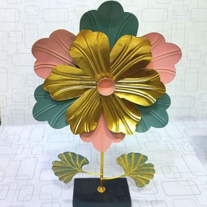 Colorful Flower Table Decor, Modern Metal Leave Statue, Home Miniature Ornament, Iron Exquisite Home Decor