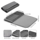 Foldable Dish Drying Pad | Quick‑Dry Mat with Removable Dish Rack
