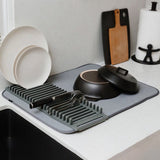 Foldable Dish Drying Pad | Quick‑Dry Mat with Removable Dish Rack