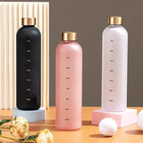 1L Frosted Time Marker Water Bottle – BPA Free Leakproof Gym Bottle