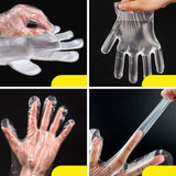 Set Of 100 Disposable Gloves, Transparent Hand Gloves, Food Grade Plastic Gloves, Plastic Dishwashing Gloves, Multipurpose Clear Disposable Gloves