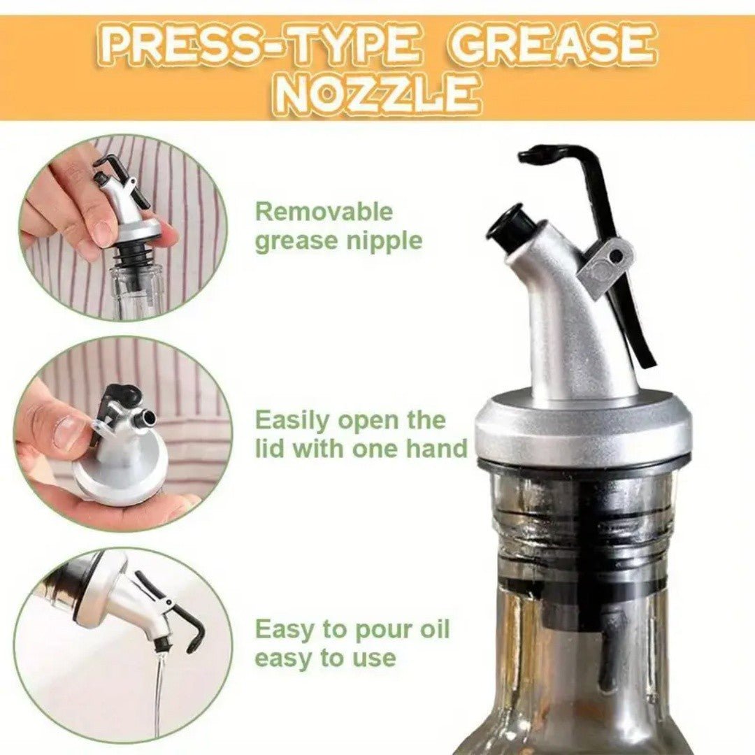 Glass Oil Dispenser Bottle – Stainless Steel Pourer | Leak-Proof Kitchen Oil & Vinegar Container 300ML