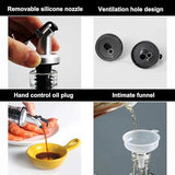 Glass Oil & Vinegar Dispenser – Easy-Pour Bottle with Sprinkler for Kitchen 300ML
