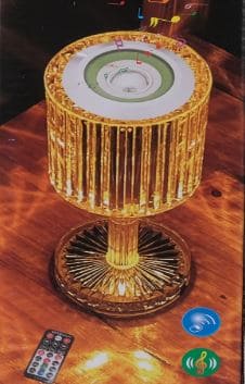 Glass Shape Crystal Lamp With Bluetooth Speaker,  LED Bluetooth Speaker Crystal Lamp with Remote,  Crystal Lights RGB Color Decor Bluetooth Speaker