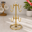 GOLD METAL CUP HOLDER STAND WITH CRYSTAL TOP