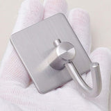 Stainless Steel Square Hook, Home Kitchen Wall Door Hanger, Self Adhesive Multipurpose Rustproof Hook, Wall Mount Clothes Hook, Heavy Duty for Wall Sticking Hooks