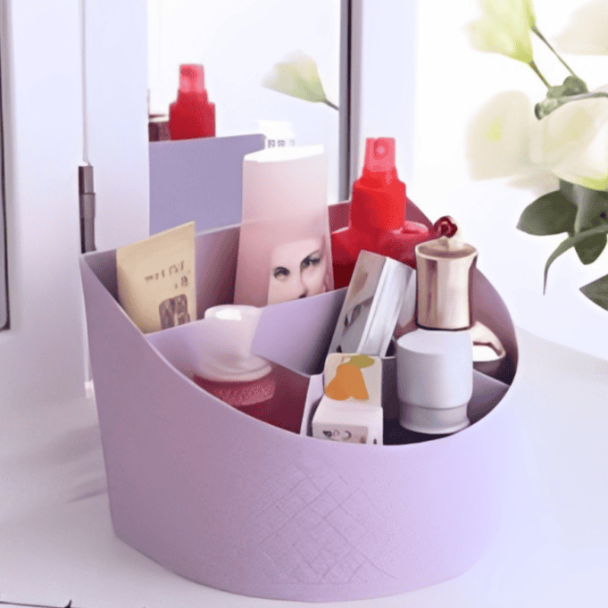 5 Compartment Desktop Storage Organizer, Multipurpose Table Organizer, Plastic Storage Box, Kitchen Bathroom Storage Box, Multifunctional Storage Organizer Case