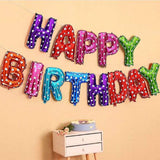 Multicolor Dotted Birthday Foil Balloon, Happy Birthday Multicolor Dotted Foil Balloons, Birthday Polka Dotted Balloons