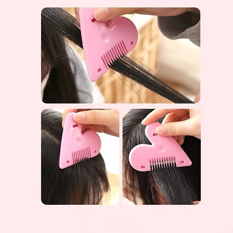 Love Heart Hair Trimming Comb, Pink Mini Hair Trimmer, Cute Manual Hair Cutting Comb, Women Hair Cutting Comb, Body Hair Removal, Pubic Hair Brush, Self Hair Cutting Comb