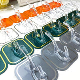 Six Hook Sticky Hanger, Multipurpose Wall Hooks, Transparent Plastic Duty Wall Hook for Kitchen Bathroom Office Storage, Wall Mounted Towel Hanger
