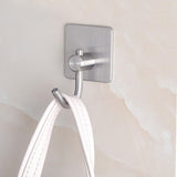 Stainless Steel Square Hook, Home Kitchen Wall Door Hanger, Self Adhesive Multipurpose Rustproof Hook, Wall Mount Clothes Hook, Heavy Duty for Wall Sticking Hooks