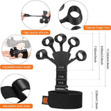 Hand Grip & Finger Stretch Bands with Wrist Support – Adjustable Grip Strengthener