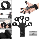 Hand Grip & Finger Stretch Bands with Wrist Support – Adjustable Grip Strengthener