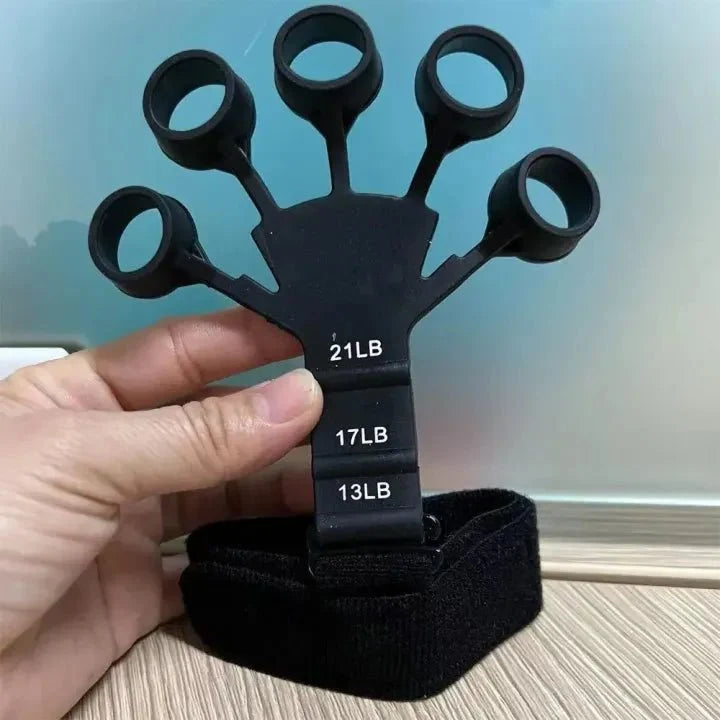 Hand Grip & Finger Stretch Bands with Wrist Support – Adjustable Grip Strengthener