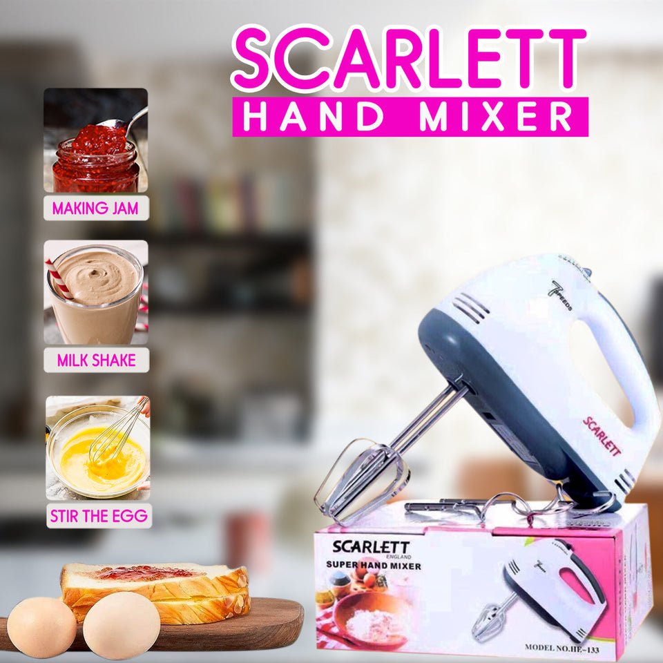 Handheld Electric Mixer – Egg, Cream & Dough Beater