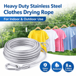 Heavy Duty Stainless Steel Clothes Drying Rope – 2M Portable Laundry Hanging Line for Indoor & Outdoor Use