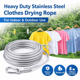 Heavy Duty Stainless Steel Clothes Drying Rope – 2M Portable Laundry Hanging Line for Indoor & Outdoor Use