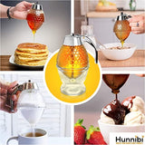 Acrylic Honey Dispenser, Honey Squeeze Bottle, Bee Drip Dispenser Syrup Cup, Kettle Storage Pot Stand, Acrylic Maple Syrup Dispenser Jar with Stand, Sugar, Sauces, Condiments, Vintage Drip Container for Drinking