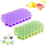 Honeycomb Silicone Ice Cube Tray with Lid – Reusable Freezer Mold