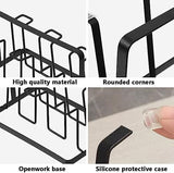 Iron Glass Stand, 6 Hooks Cups Mug Glass Stand Holder, Metal Cup Drying Rack Shelf, Cup Hanging Drainer, Upside Down Cup Drain Rack, Countertop Cup Holder for Bottle, Glass, Mug, Non-Slip Mugs Bottles Organizer For Kitchen