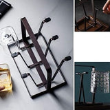 Iron Glass Stand, 6 Hooks Cups Mug Glass Stand Holder, Metal Cup Drying Rack Shelf, Cup Hanging Drainer, Upside Down Cup Drain Rack, Countertop Cup Holder for Bottle, Glass, Mug, Non-Slip Mugs Bottles Organizer For Kitchen