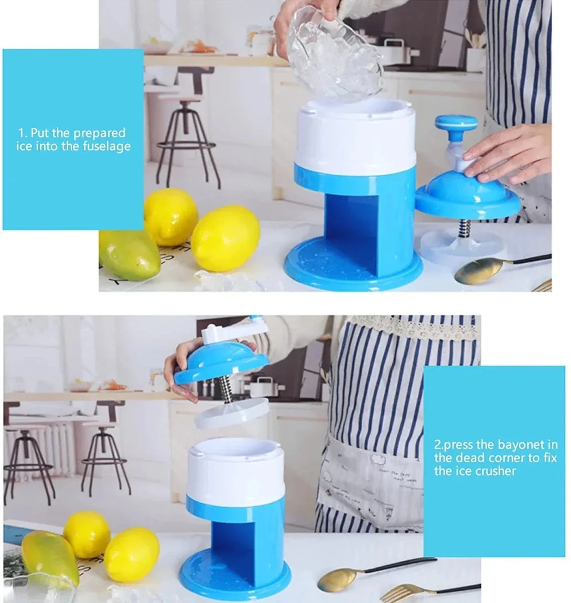 Ice Crusher Gola Ganda Machine – Manual Shaved Ice & Snow Cone Maker