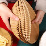 50 Pcs Air Fryer Plates, Kitchen Baking Greaseproof Paper, Oil Absorbing Paper for Household, Barbecue Plate Food Oven Kitchen Pan Pad, Non-Stick Unbleached Air Fryer Parchment Paper Liner, Disposable Parchment Paper Set