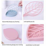 Leaf Shaped Soap Holder With Draining Tray, Soap Box With Dish Storage Plate