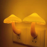 Mushroom Socket Night Light, Light Control Sensor Bedroom Light, Mushroom Wall Socket Lamp, Automatic Sensor Bedroom Decor Wall Lamps For Kid Room, Mini Bedside Socket Lamp, Electric Plug Warm White Light