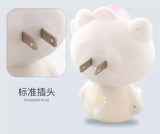Hello Kitty Night Light, Cartoon Kitty Modeling Tri  Color LED Night Light, Eye Protection Plug Lamp