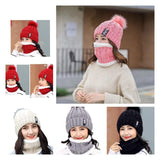 Female Outdoor Casual Windproof Hat, Winter Plush Warm Cap, Women Wool Knitted Hat, Collar Warm Keep Face Warmer Beanies Hat