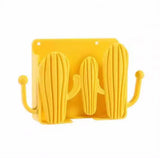 Wall Mounted Self Adhesive Cactus Shaped Charger Phone Bracket Holder, Wall Mounted Remote Control Storage Box, Mobile Phone Charging Stand