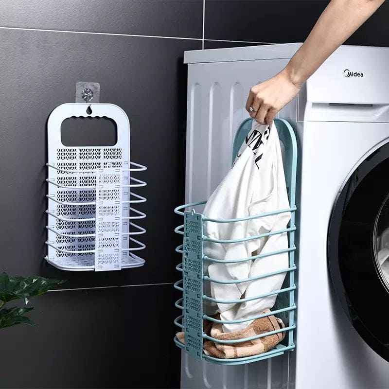 Foldable Laundry Basket, Wall Mounted M Breathable Dirty Clothes Storage Basket, Hanging Bathroom Clothes Laundry Organizer