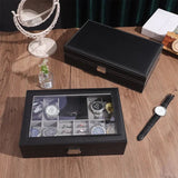 Slots Watch Boxes Storage Organizer, PU Leather Bracelets Rings Watches Display Jewellery Box, Lockable Watch Storage Case, Multifunction Watch Jewellery Box